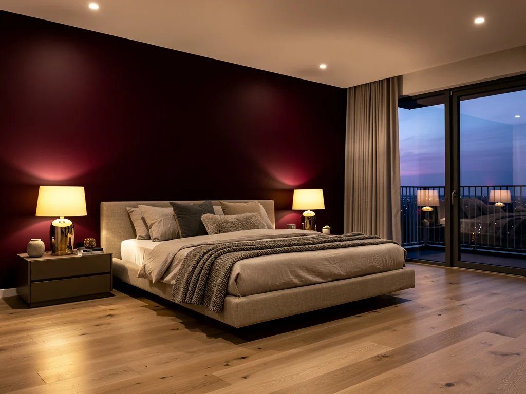 Freshly painted living room in Essendon with warm white walls and modern low sheen finish