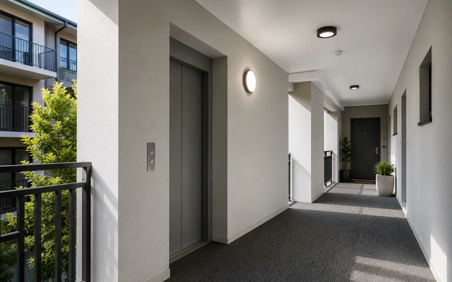 Repainted apartment building corridor by strata painters in Melbourne