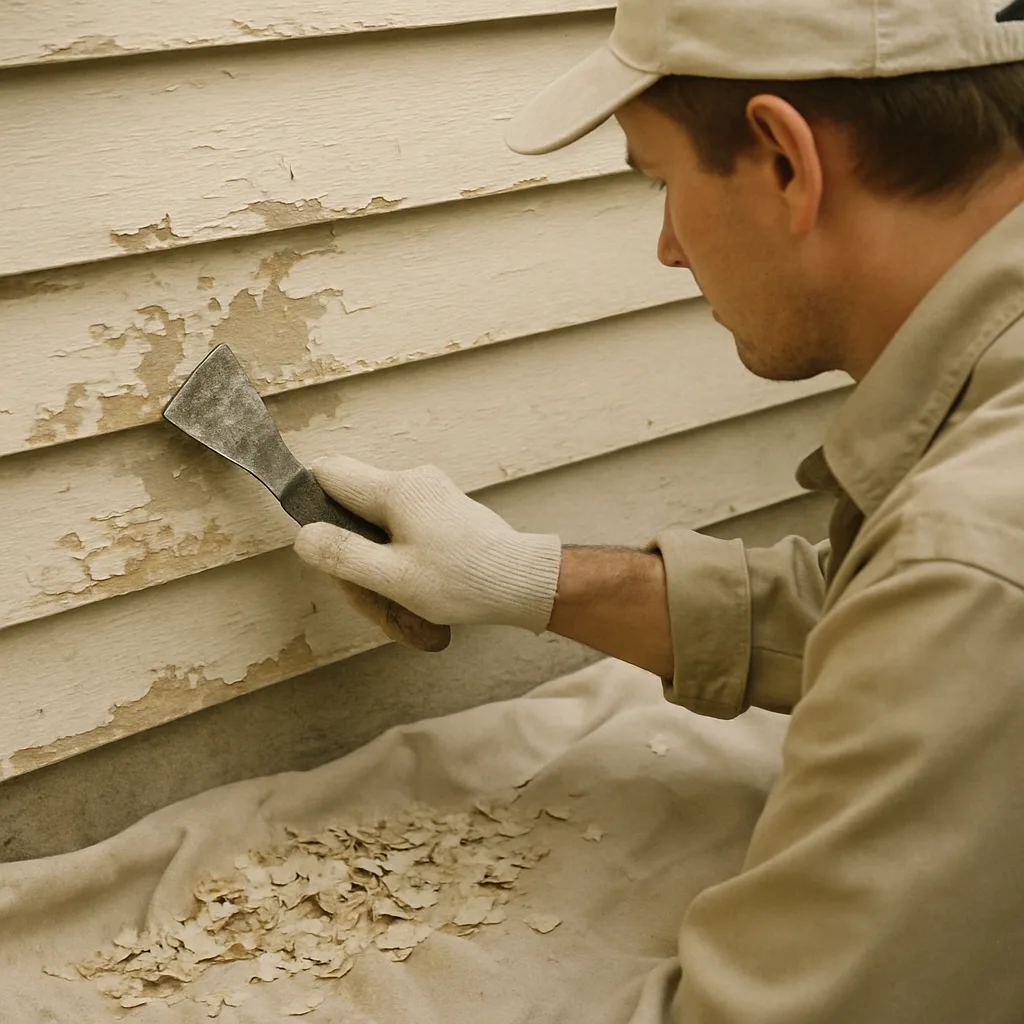 Expert weatherboard repainting Melbourne — professional painters preparing and repainting a weatherboard home