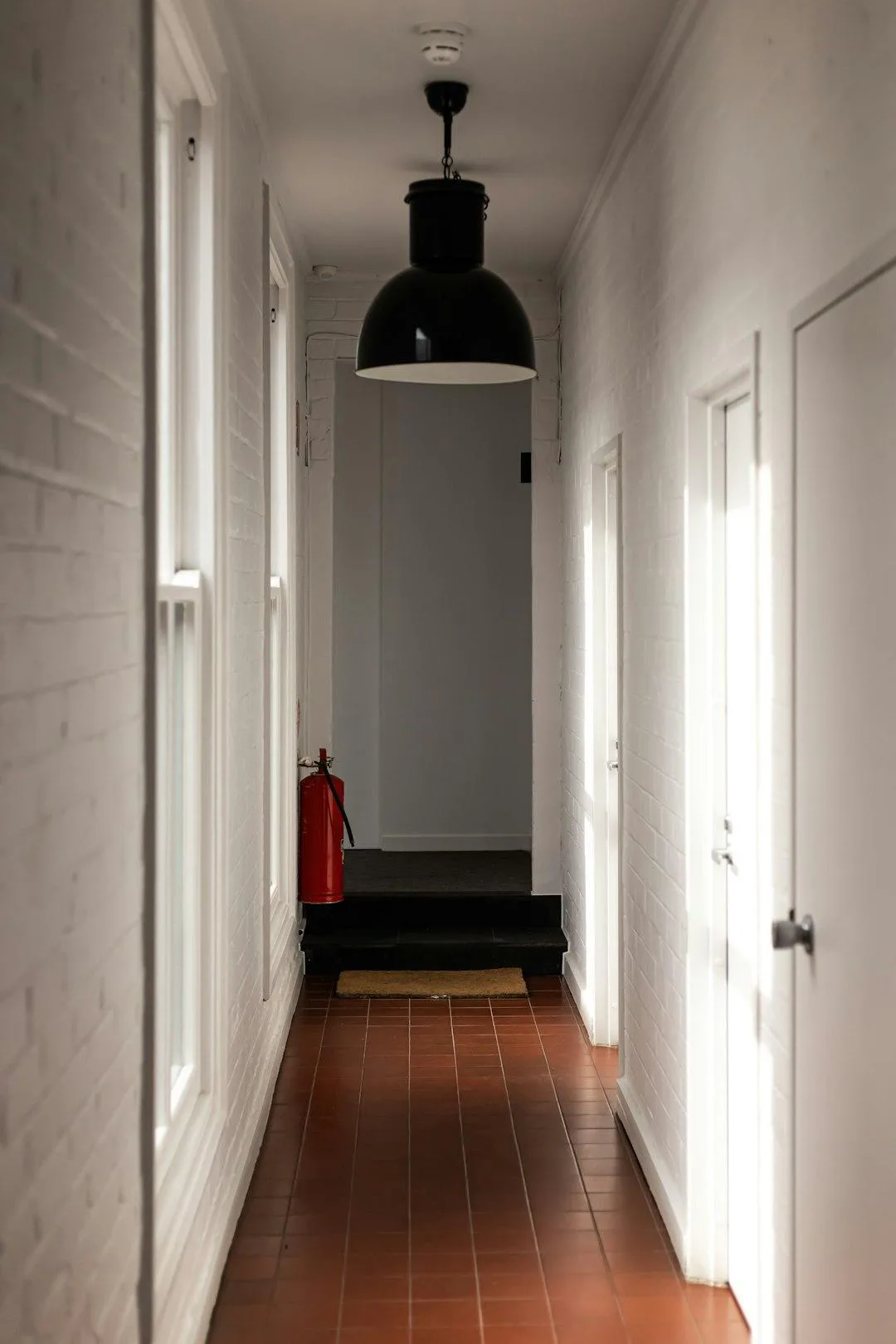 Freshly painted white hallway interior Melbourne